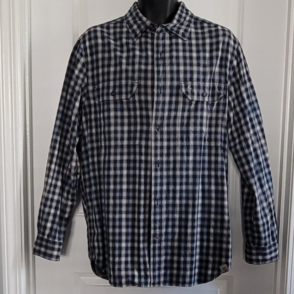 Carhartt Relaxed Fit Plaid Button Down Long Sleeve Shirt Size Medium